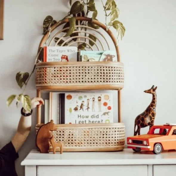 Two Shelves Cane Stand