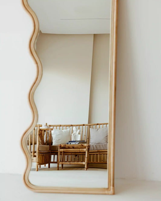 Wave Bamboo Mirror
