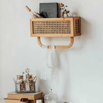 Rattan Box With Blanket Holder