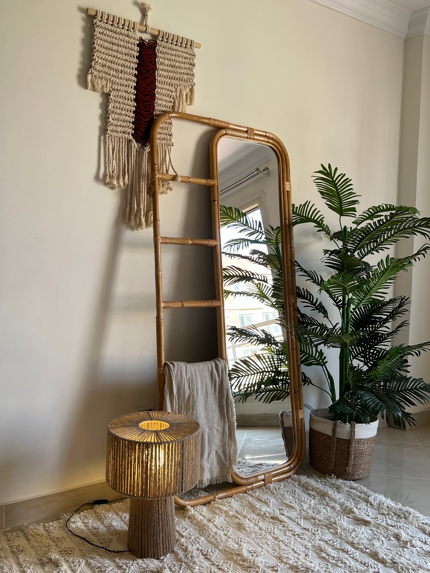 Bamboo Ladder Mirror